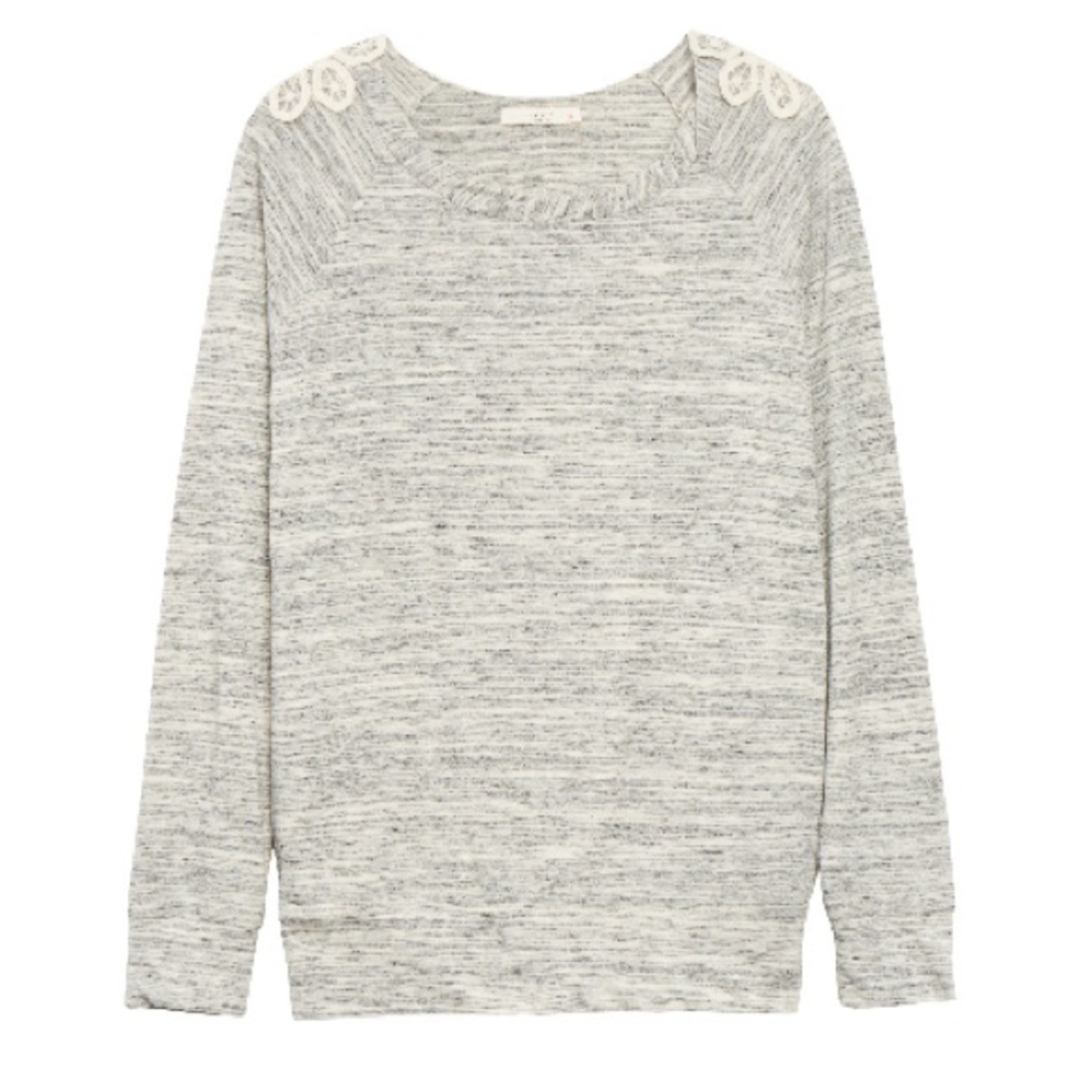 Le Lis lace back sweater grey XS